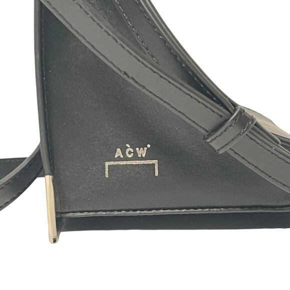 $695 A Cold Wall Black Structured Leather Curved Square Small Crossbody Bag - Picture 7 of 14